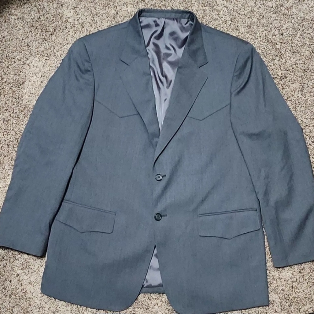 BAR WS Western Sport Coat Wool Blend  Grey 44R